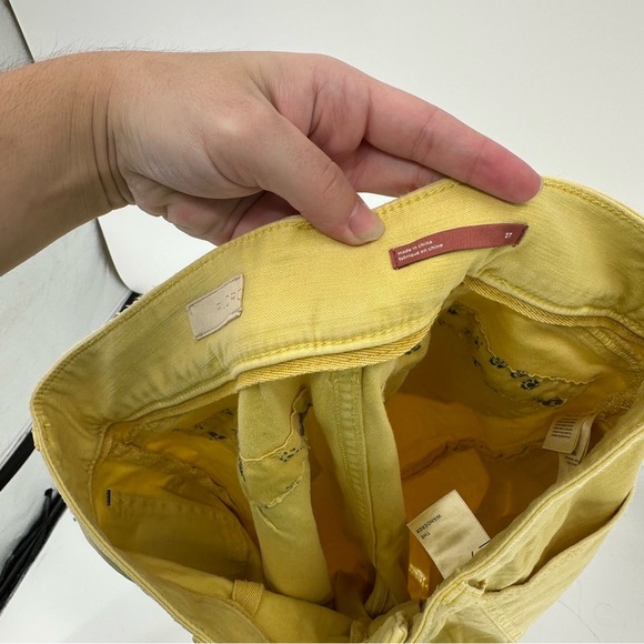 Anthropologie Pilcro The Wanderer Butter Yellow Distressed Size 27 - Picture 5 of 6